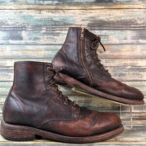 Freebird Combat Boot Mens Size 10 Pendleton Brown Leather Grunge Moto Biker Punk